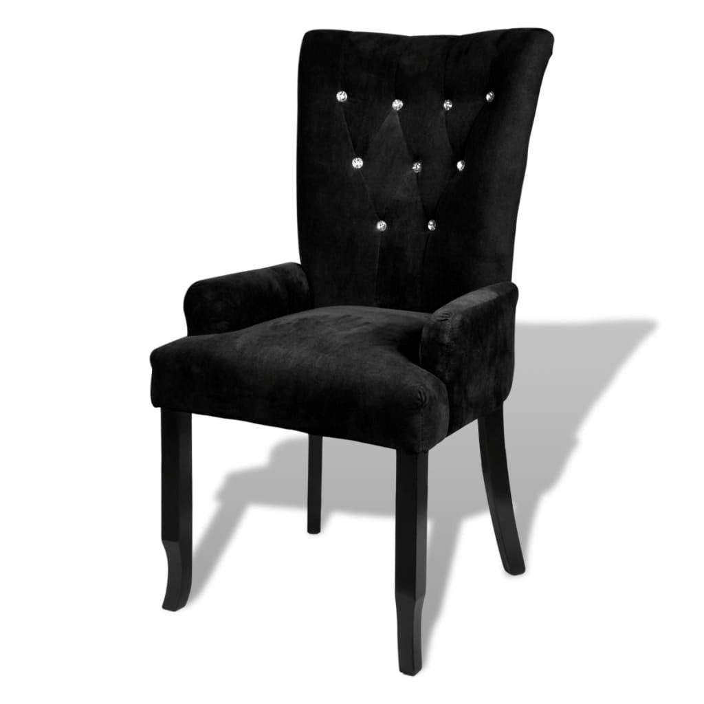 DOTMALL Esszimmerstuhl Sessel (1 St), Küchenstühle Polsterstuhl mit Rückenlehne Samt Schwarz