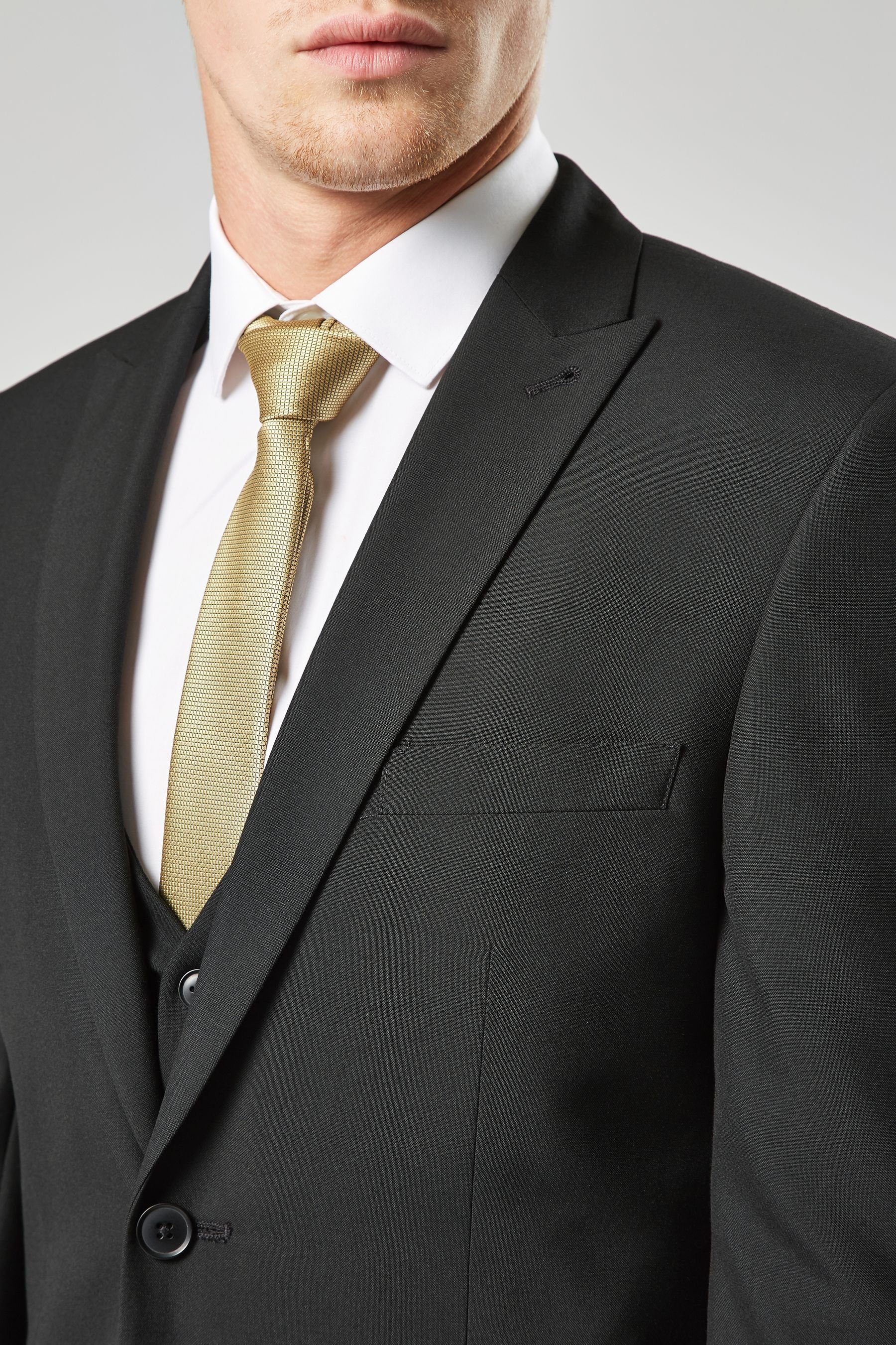 Baukastensakko Anzug zwei mit Next Fit (1-tlg) Black Jacke Knöpfen: Tailored