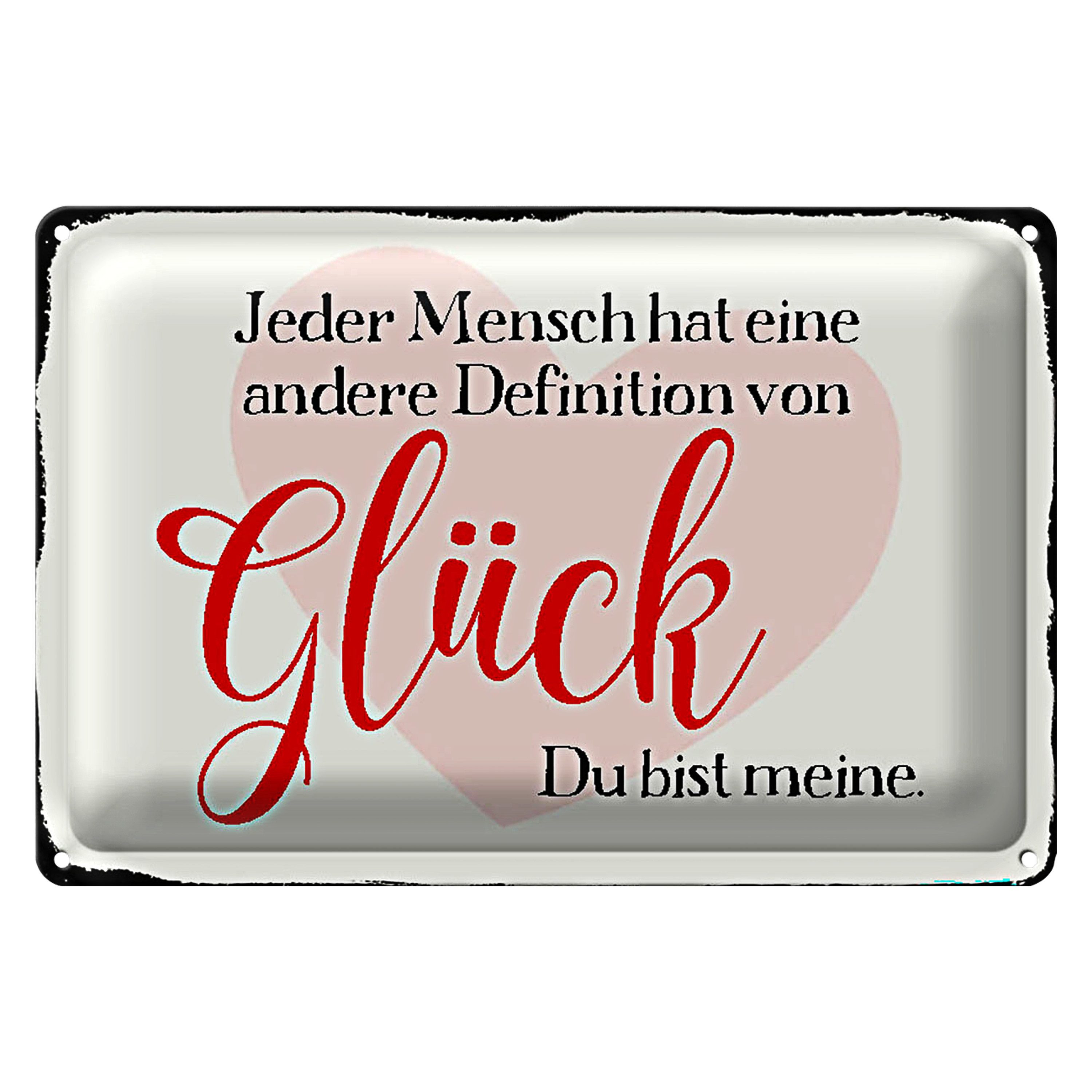Roomando Metallschild Blechschild Spruch 30x20cm jeder Mensch Glück du