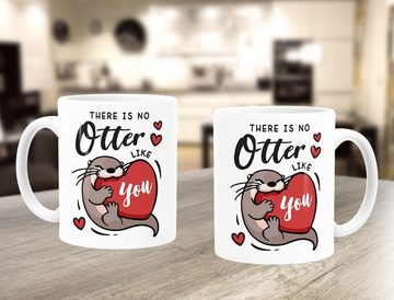 MoonWorks Tasse Kaffee-Tasse Liebe Otter Spruch Geschenk Jahrestag Valentinstag Mann F, Keramik