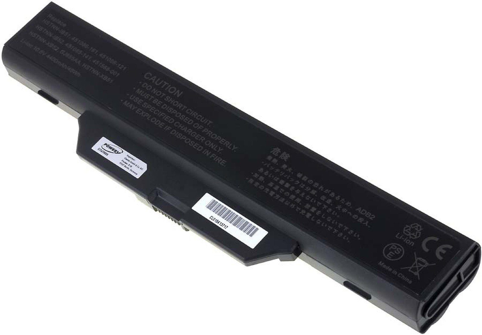 Powery Akku mAh Standardakku (10.8 V) 4400 Typ Compaq HSTNN-LB51 für Laptop-Akku