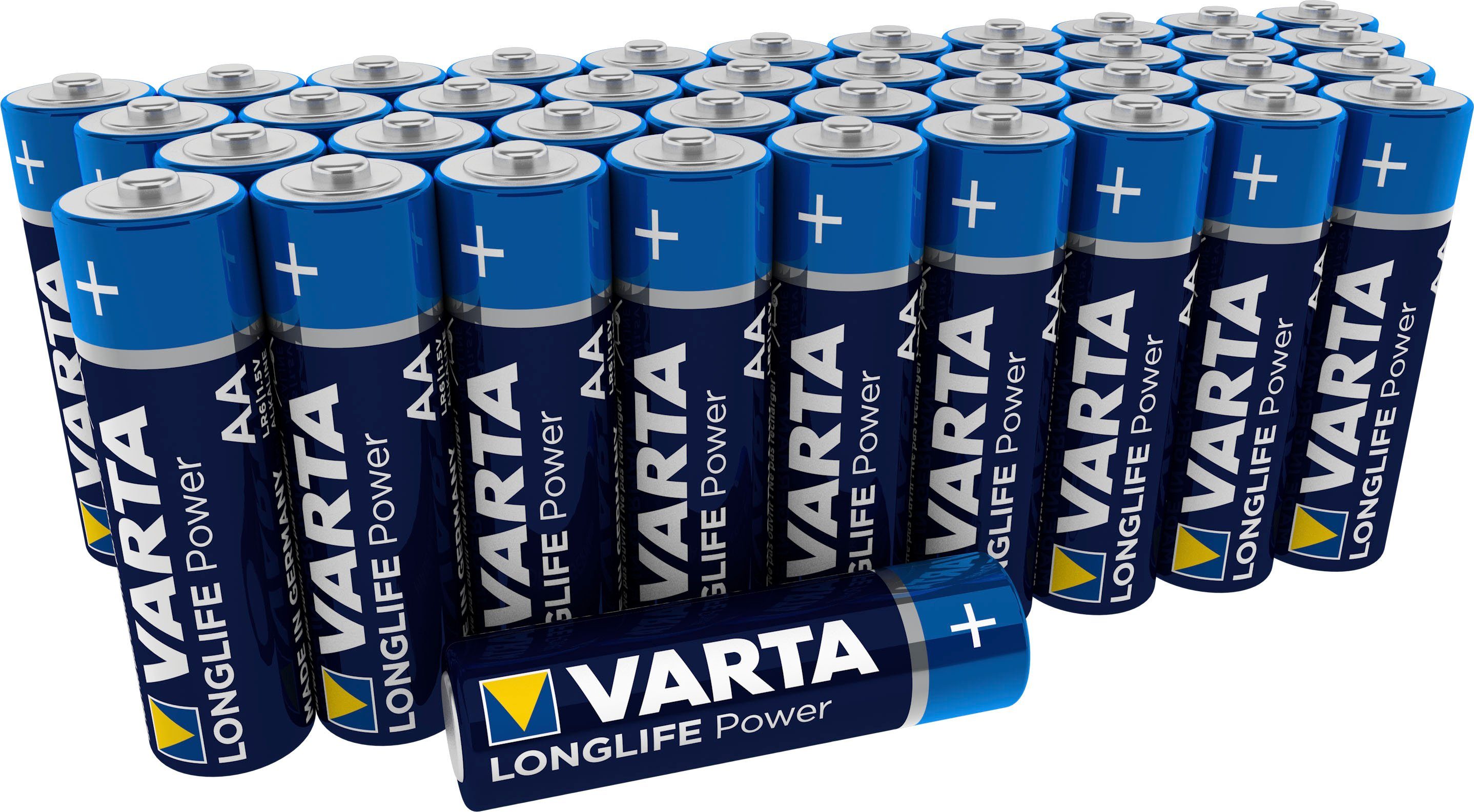 VARTA »VARTA LONGLIFE Power Storagebox Alkaline Batterie Vorratspack AA  Mignon LR6 40er Batterien Pack Made in Germany« Batterie, (1,5 V) online  kaufen | OTTO