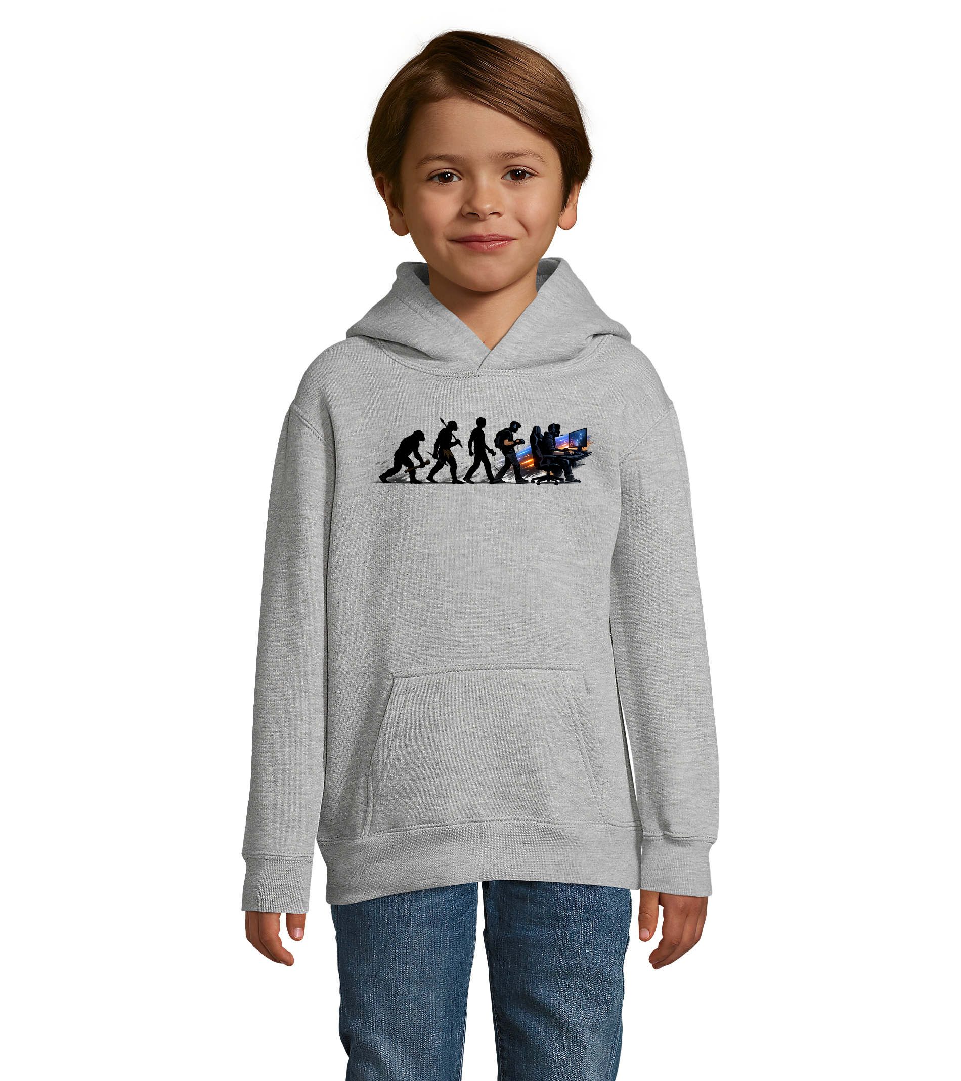 Blondie & Brownie Hoodie Gaming Evolution Kapuzenpullover für Kinder mit coolem Druckdesign (Einzelstück, Einzelartikel) Evolution Gamer Hoodie Gaming für Kinder