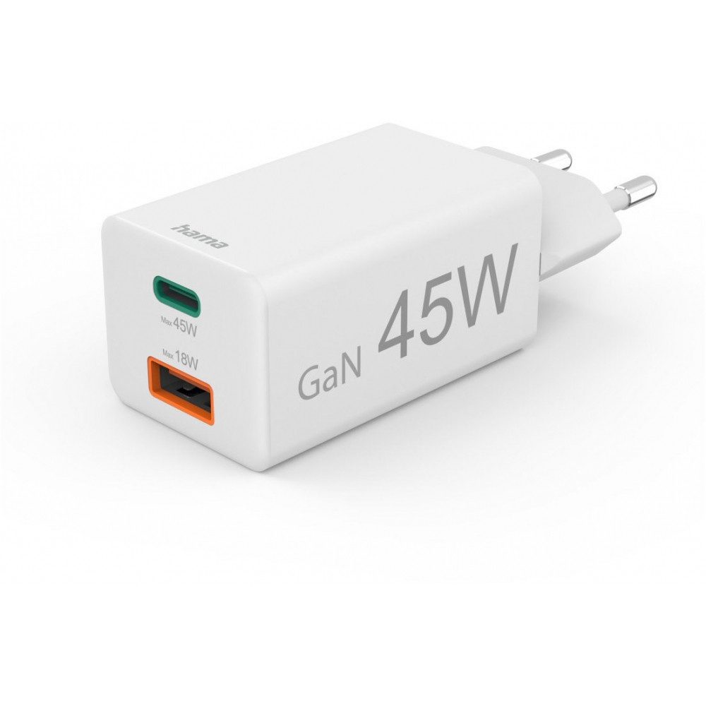 Hama Hama Mini-Schnellladegerät (45W) für universelle Nutzung. Ladestation (Ladegerät, Kompakte Bauweise, Schnellladung bis 45W, Kompakte Bauweise)