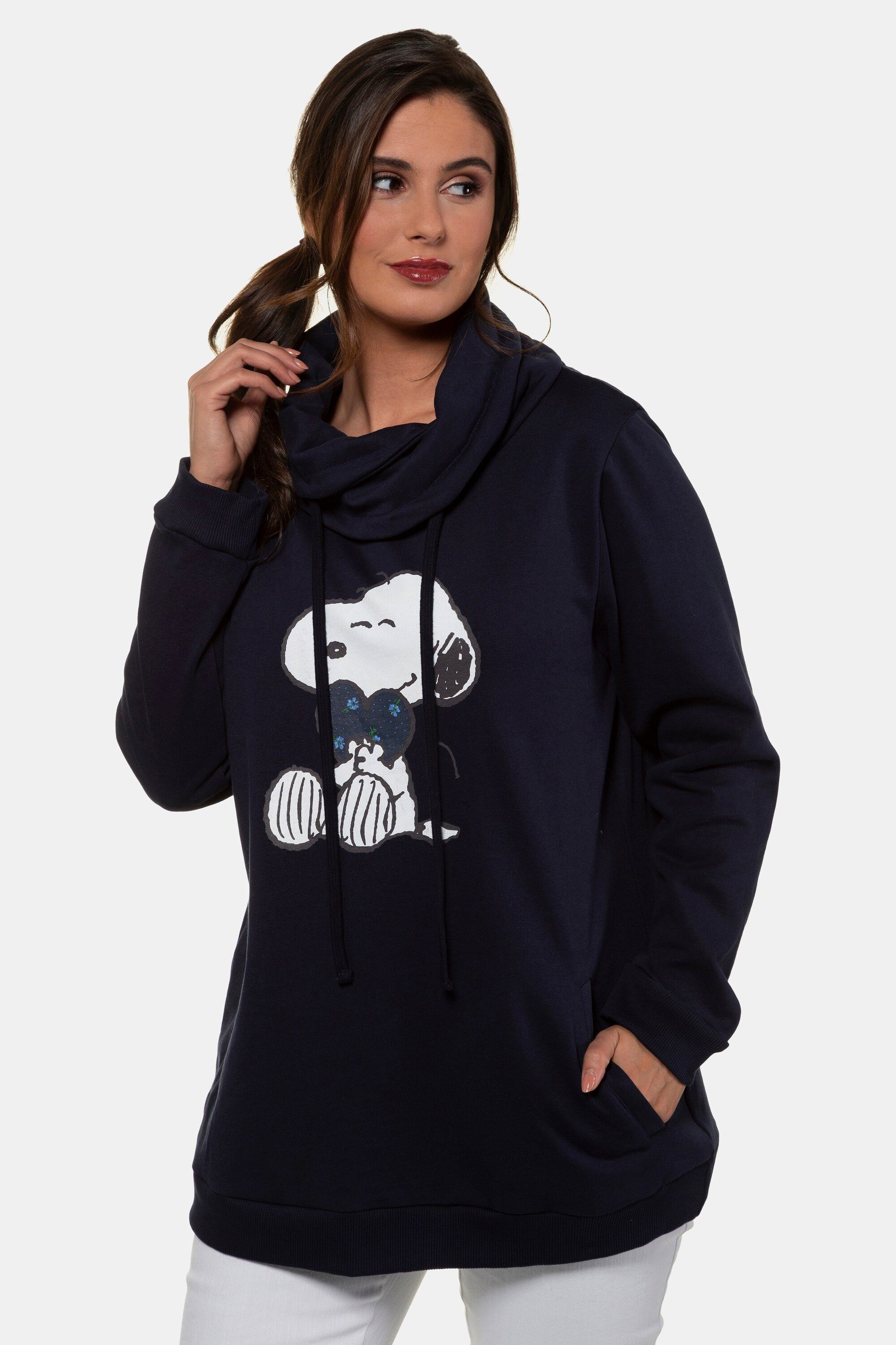 Ulla Popken Sweatshirt bis 64 Sweatshirt mit XL-Snoopy-Moti 2 Taschen