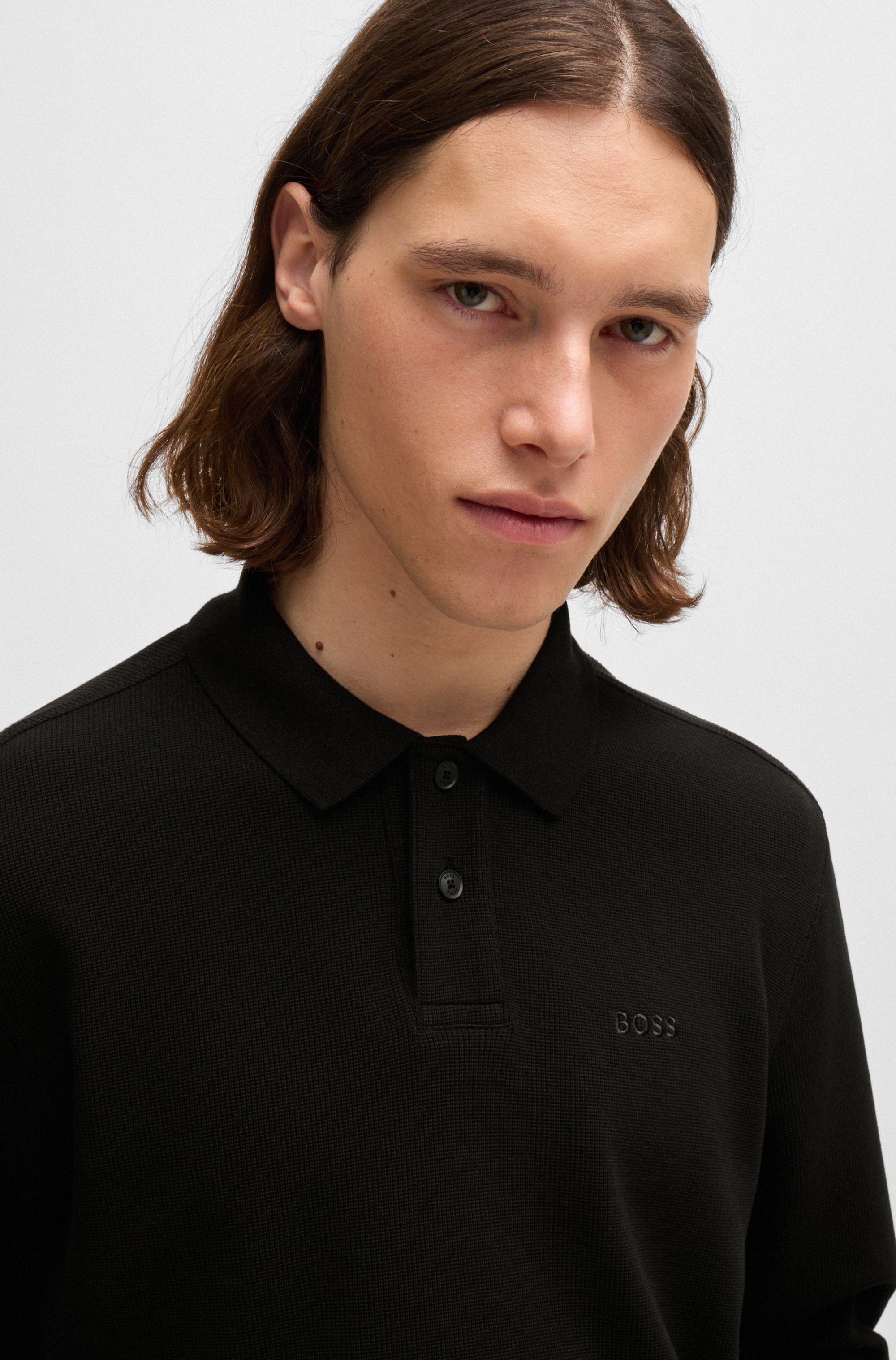 BOSS ORANGE Poloshirt Petempestolong mit Knopfleiste