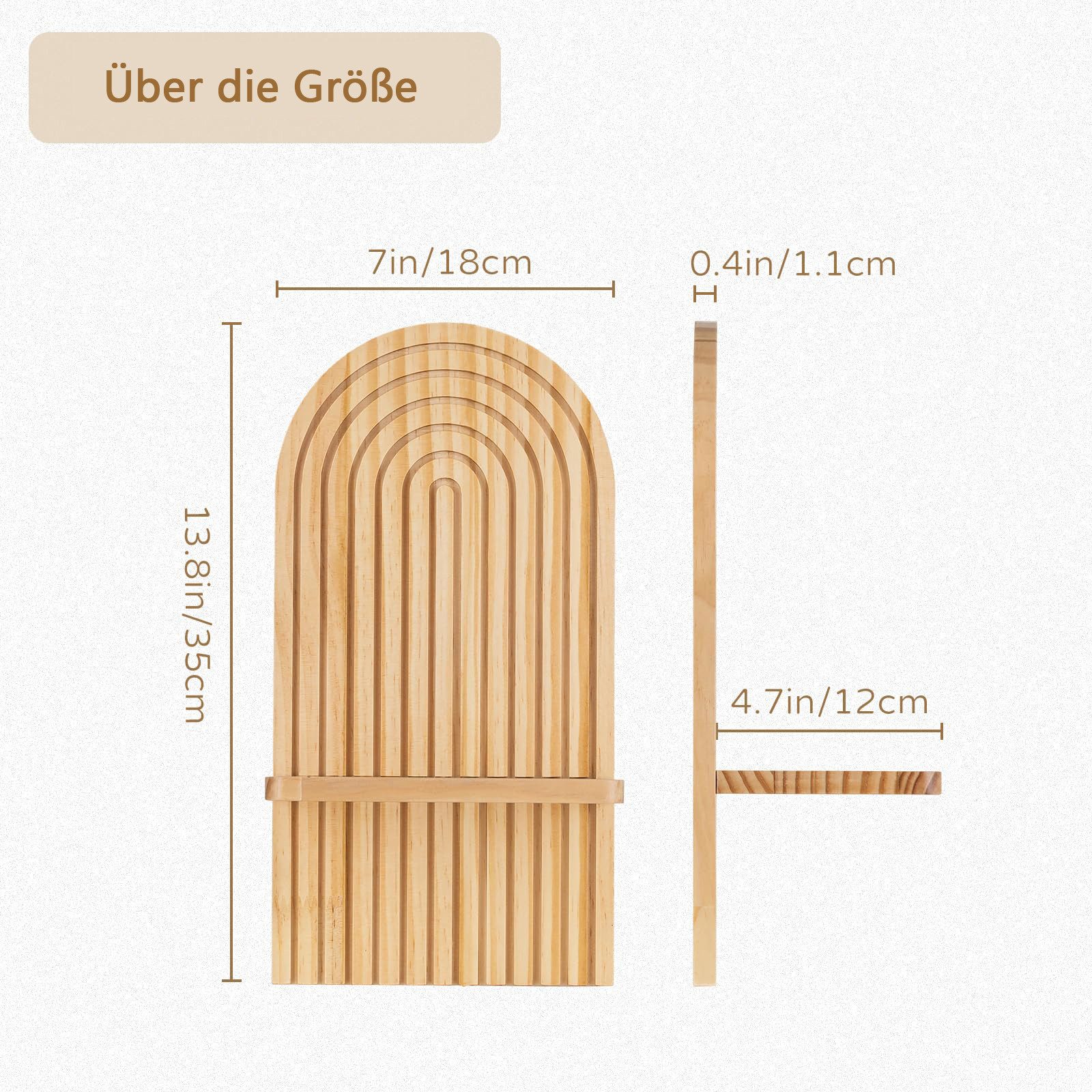 Diwzbyn Wandregal Boho Wandregal 2er Set aus Holz – Hängeregal mit Dübeln, stilvolle, Wanddeko, schwebende Regale für Küche, Bad, Wohnzimmer – Bild 3 von 5