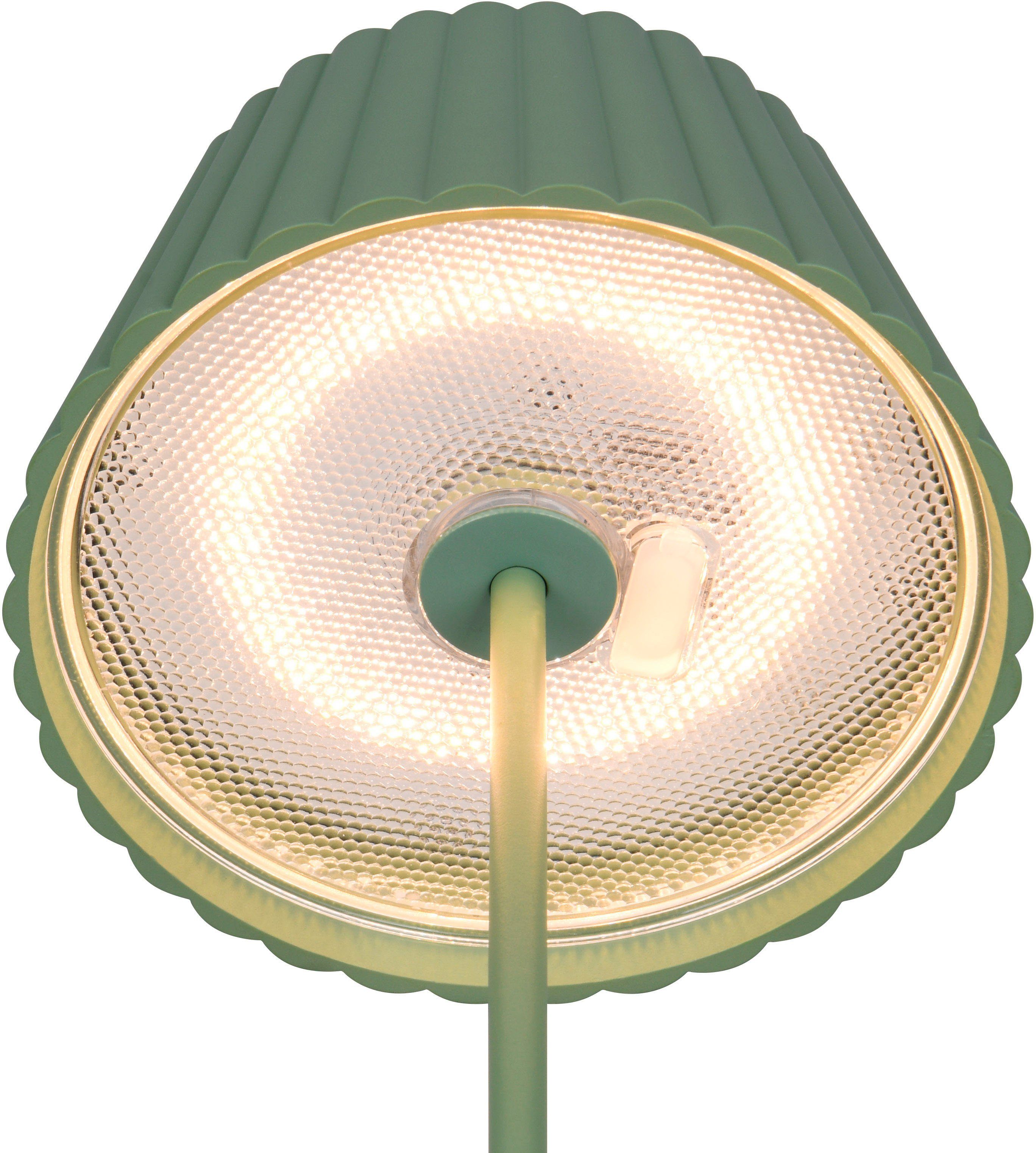 Reality Leuchten LED Außen-Stehlampe SUAREZ, Dimmfunktion, USB-Ladefunktion, LED fest integriert, Warmweiß, Outdoor Akku Stehleuchte 123 cm, Touch-Dimmer, USB-C Anschluss, IP44