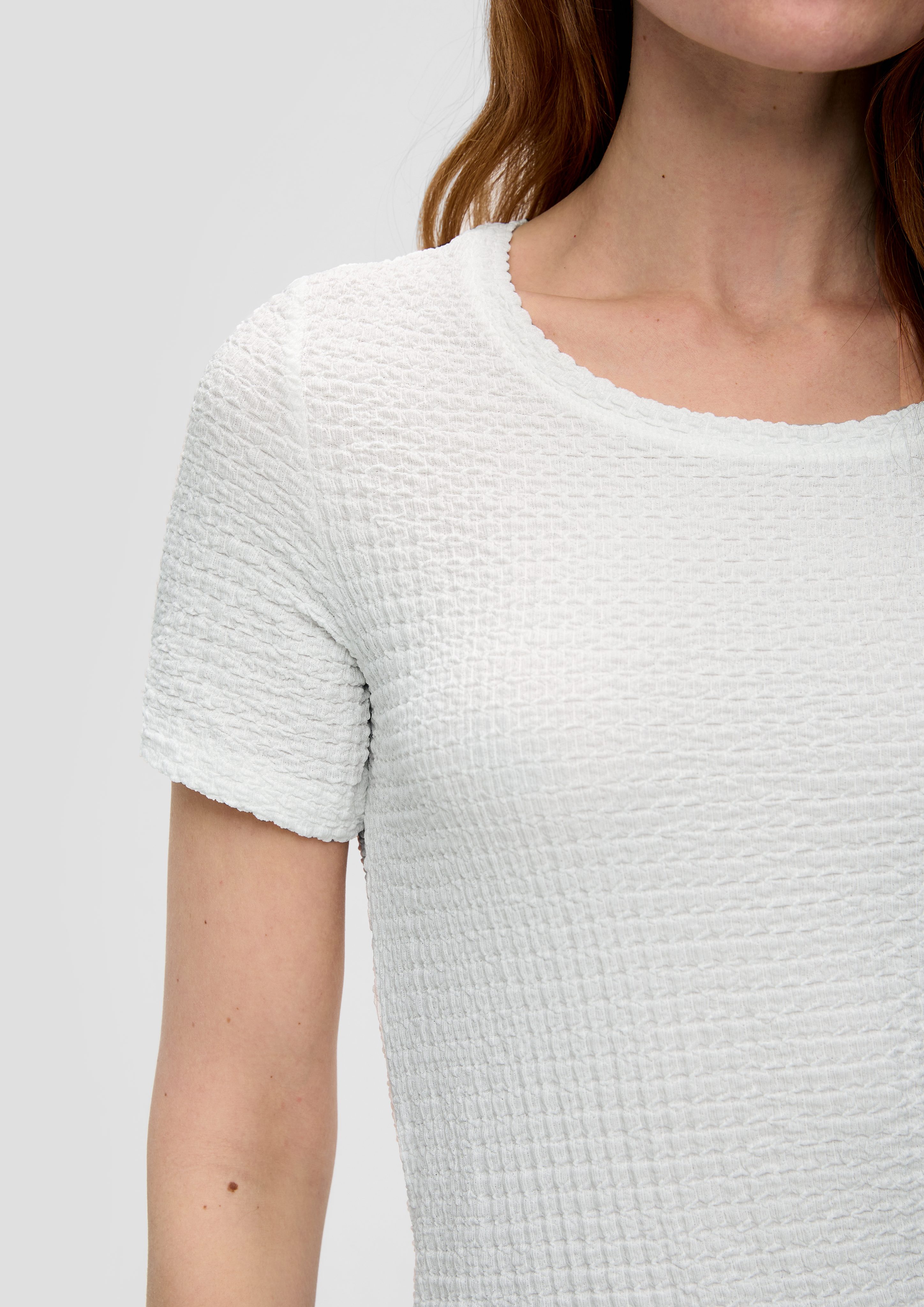 s.Oliver Kurzarmshirt T-Shirt aus Struktur-Jersey günstig online kaufen