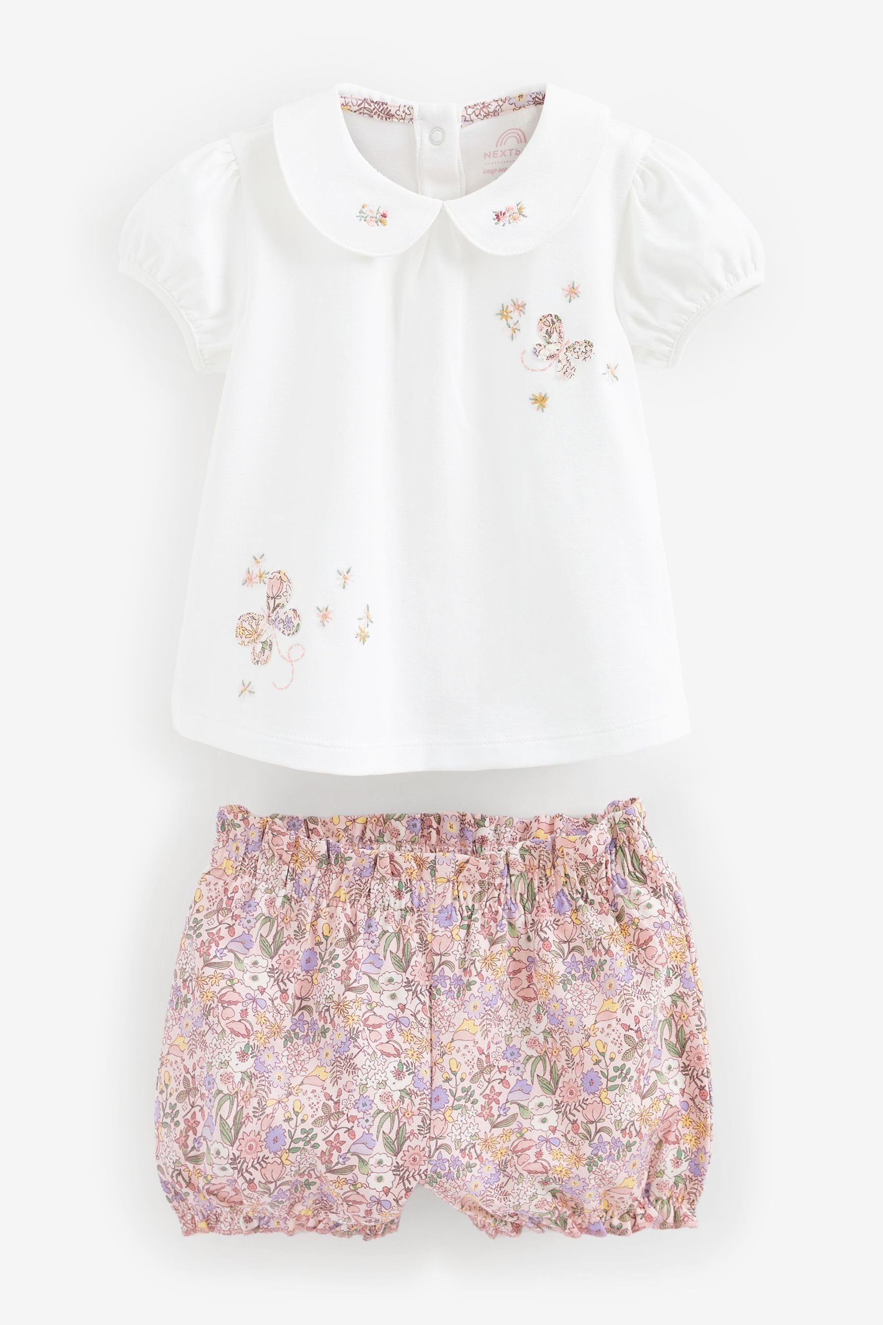 Next T-Shirt & Shorts Baby-T-Shirt und Shorts im 2-teiligen Set (2-tlg) Pale Pink