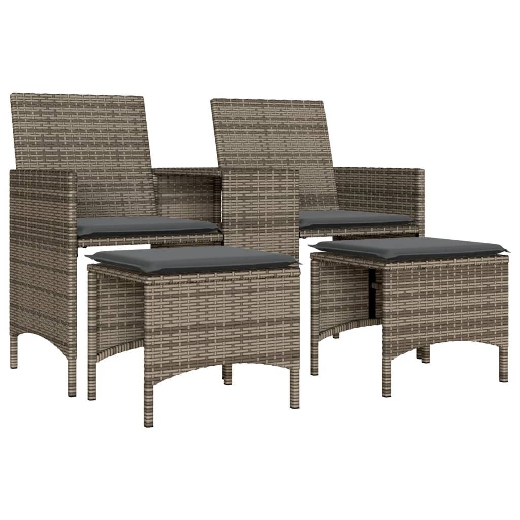 vidaXL Loungesofa Gartensofa 2-Sitzer mit Tisch günstig online kaufen