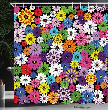 Abakuhaus Duschvorhang Moderner Digitaldruck mit 12 Haken auf Stoff Wasser Resistent Breite 175 cm, Höhe 180 cm, Blume Floral Vivid Gänseblümchen