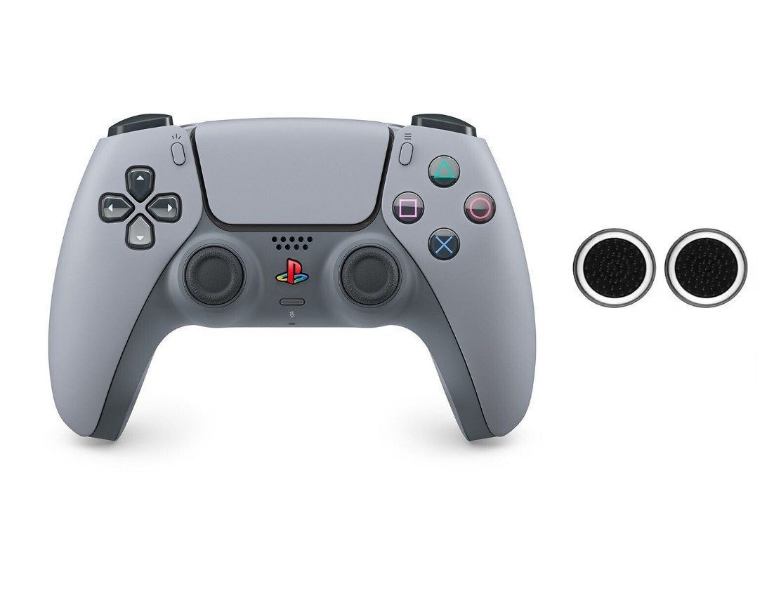 Playstation PS5 DualSense Wireless Controller 30th Anniversary + SA DualSense Wireless-Controller (inkl. 2x Stickabdeckung/Schutz (Farbe zufällig)