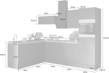 OPTIFIT Winkelküche Aken, ohne E-Geräte, Stellbreite 200 x 270 cm