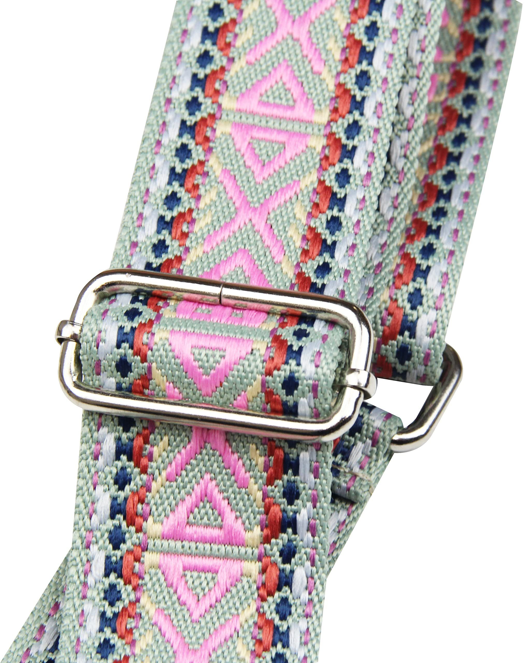 Frentree Schulterriemen MADE IN ITALY, verstellbarer Bohemian Bohemian Taschen, Muster: 5cm Pink für Schultergurt Gurt, breiter