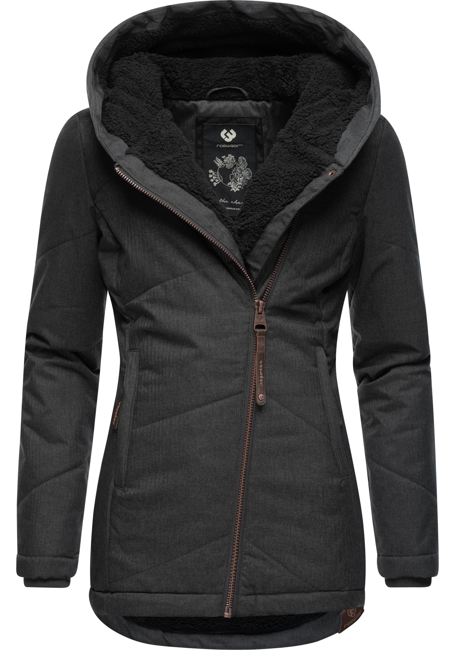 Ragwear Winterjacke Gordon sportliche, m. gefütterte Kapuze dark Outdoorjacke