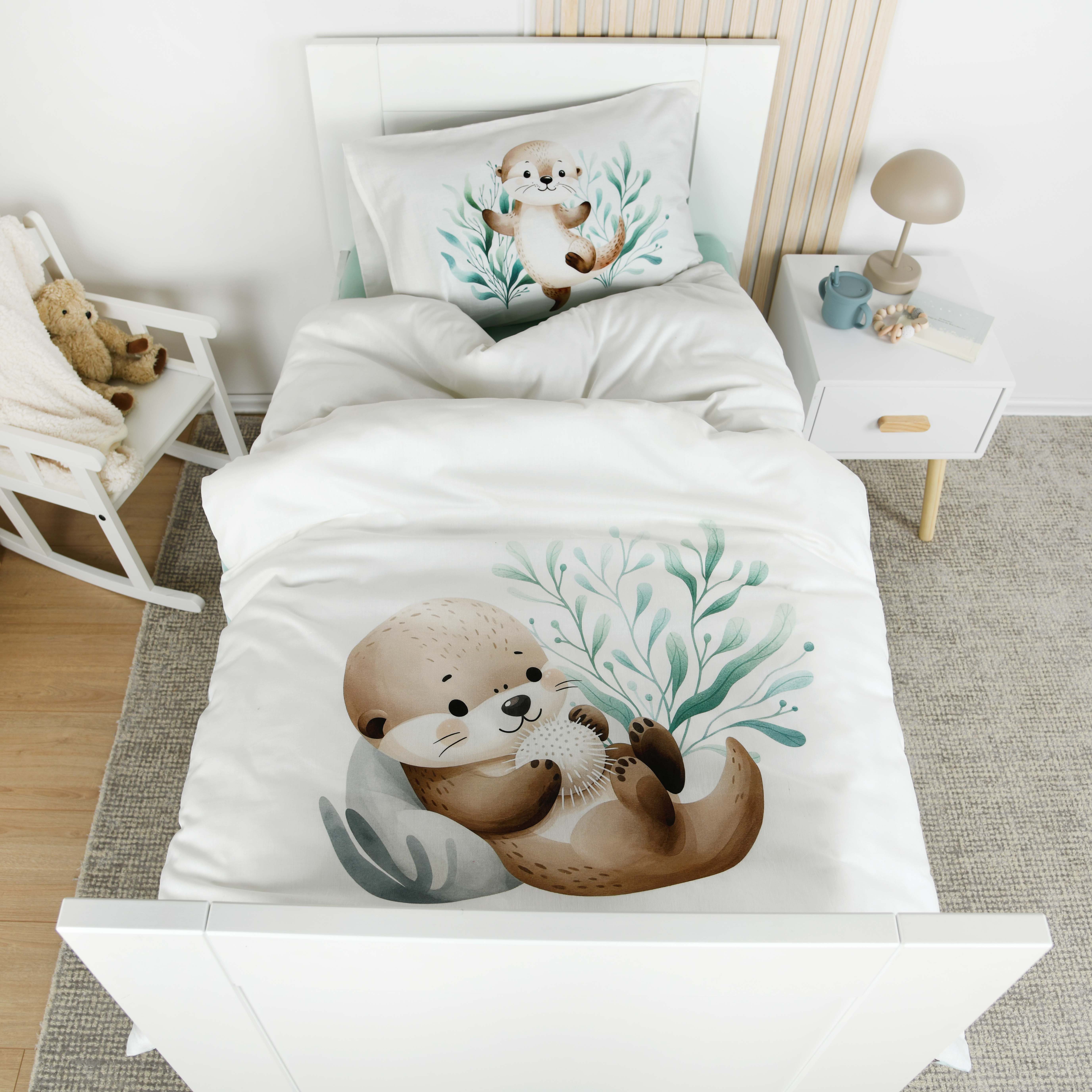 Baby Best Babybettwäsche Schnuffel-Otter, Renforcé, 2 teilig, Wendebettwäsche – Bild 2 von 5