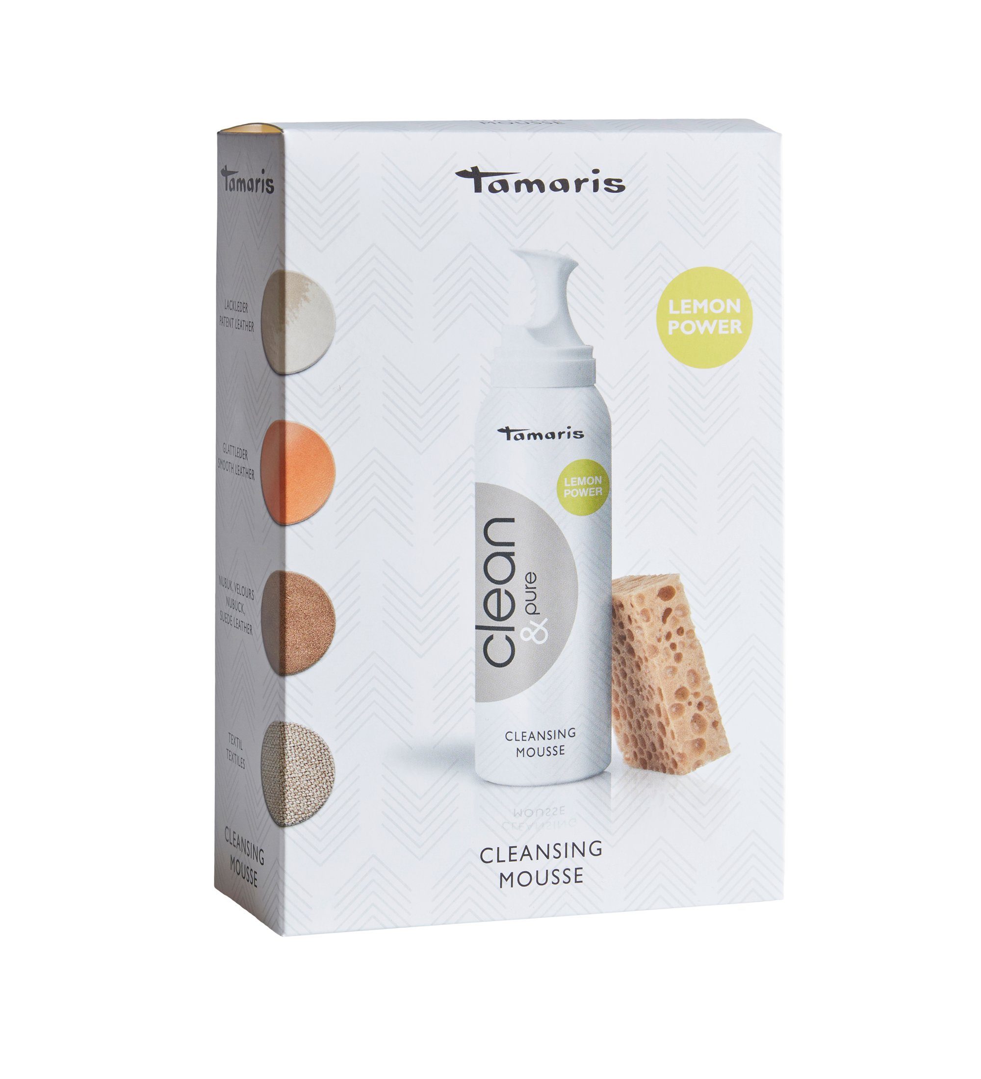 Tamaris Schuhputzbürste Clean & Pure - Cleansing Mousse 125 ml - Reinigungsschaum mit Schwamm, (2-tlg)