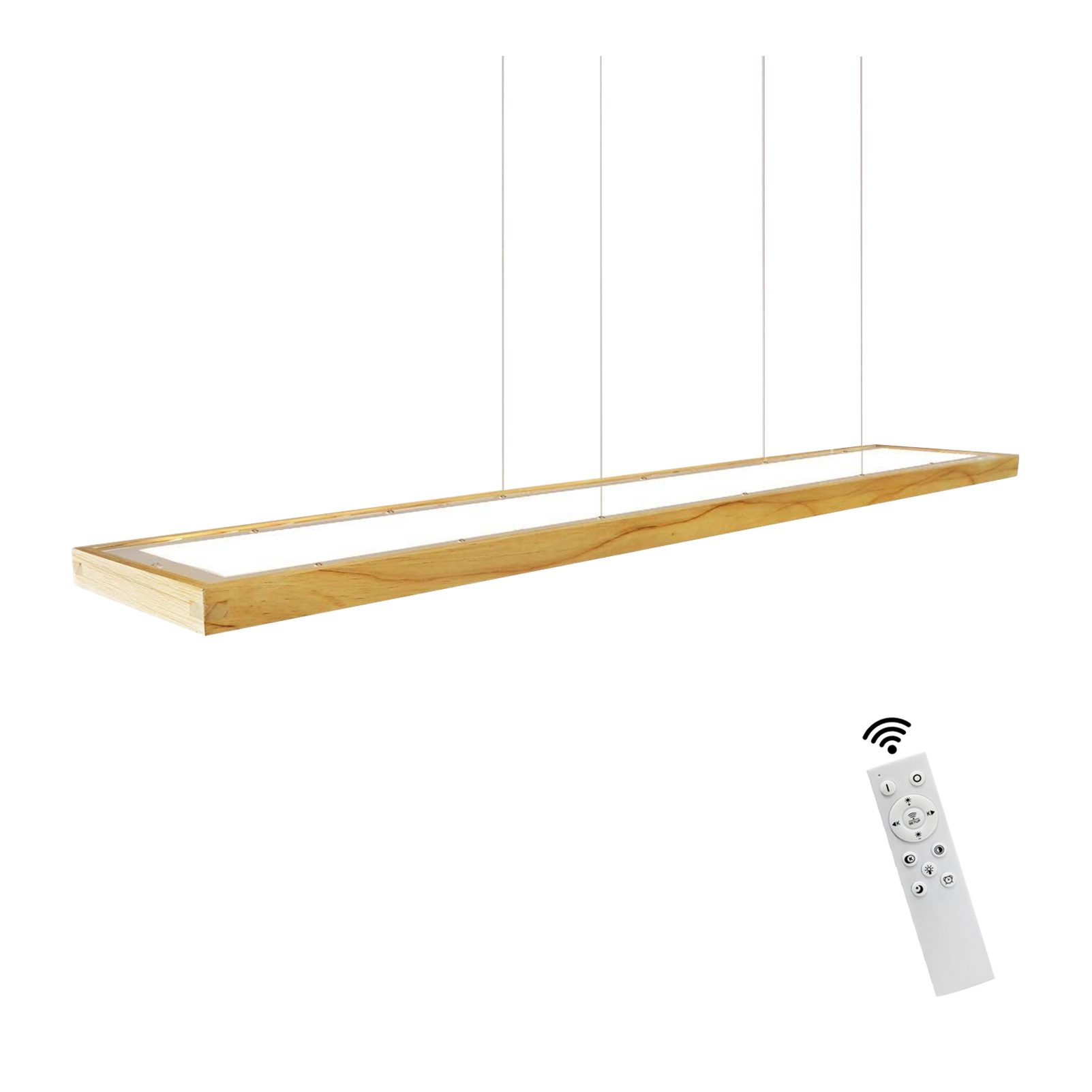 ZMH LED Pendelleuchte Holz rustikal Fernbedienung günstig online kaufen