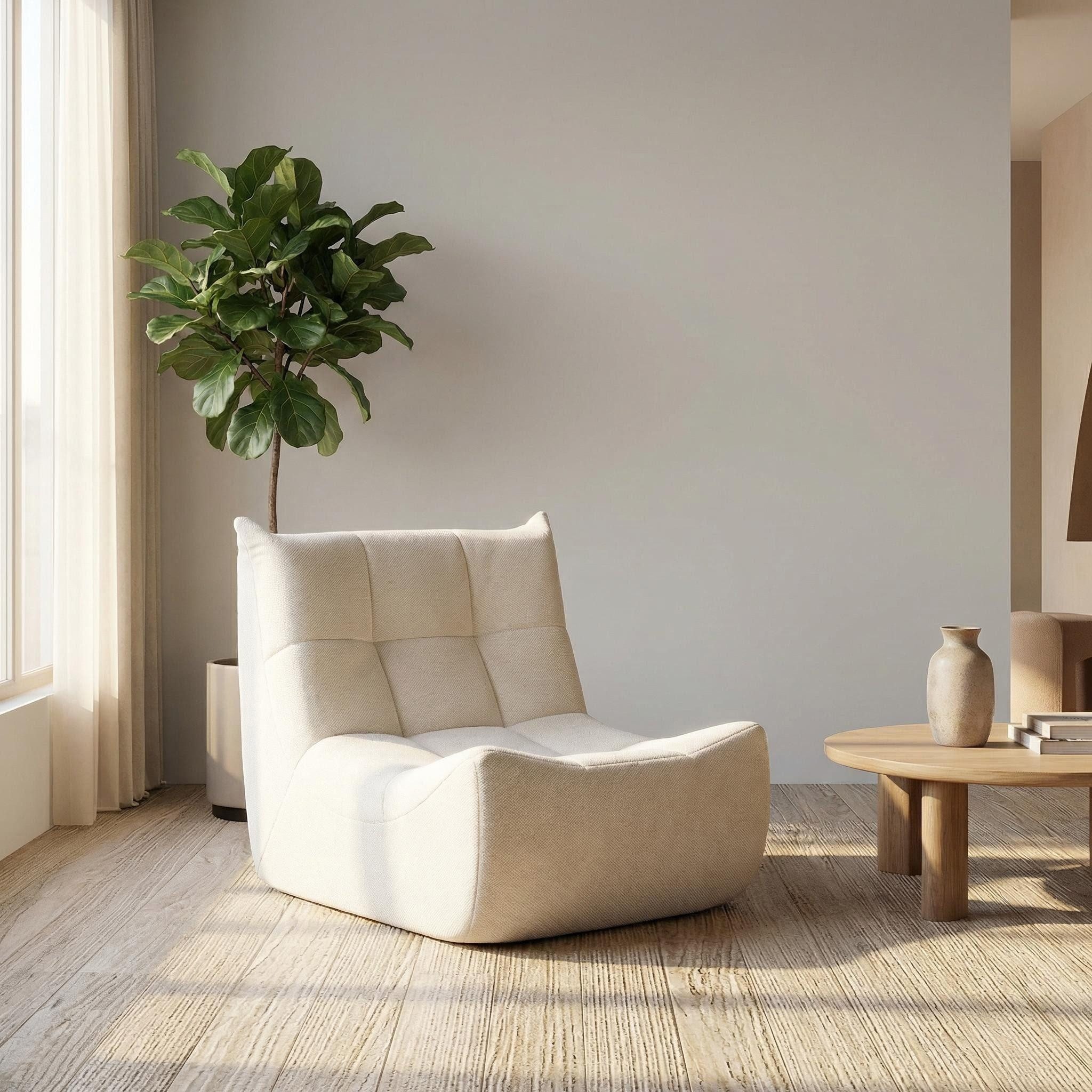Totnz Sitzsack ergonomische Form, aus hochelastischer Schaum, weich & bequem (moderner Loungesessel für Wohn- und Schlafzimmer), ohne Montage, Chenille-Stoff