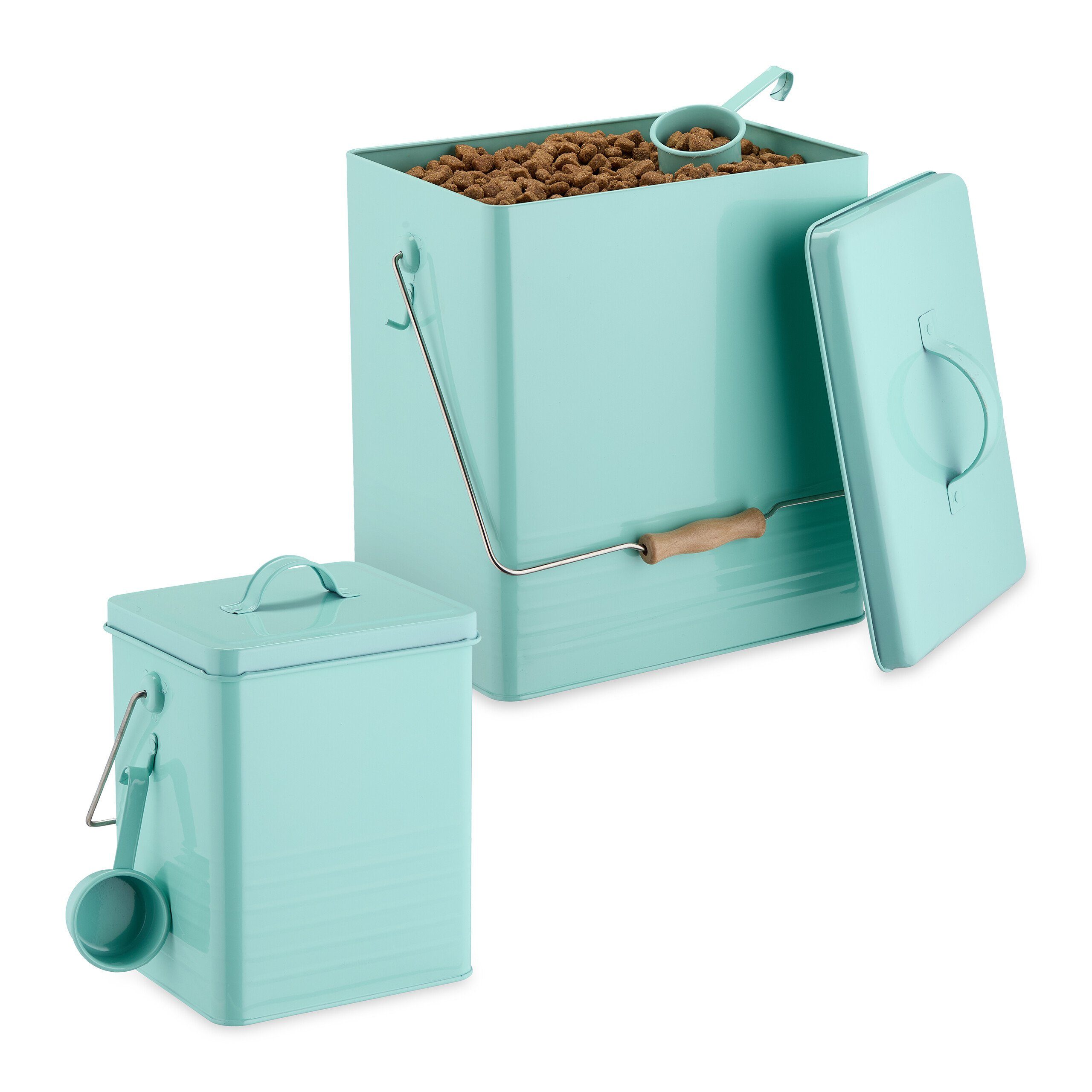Futterbehälter Türkise Futterbox im 2er Set