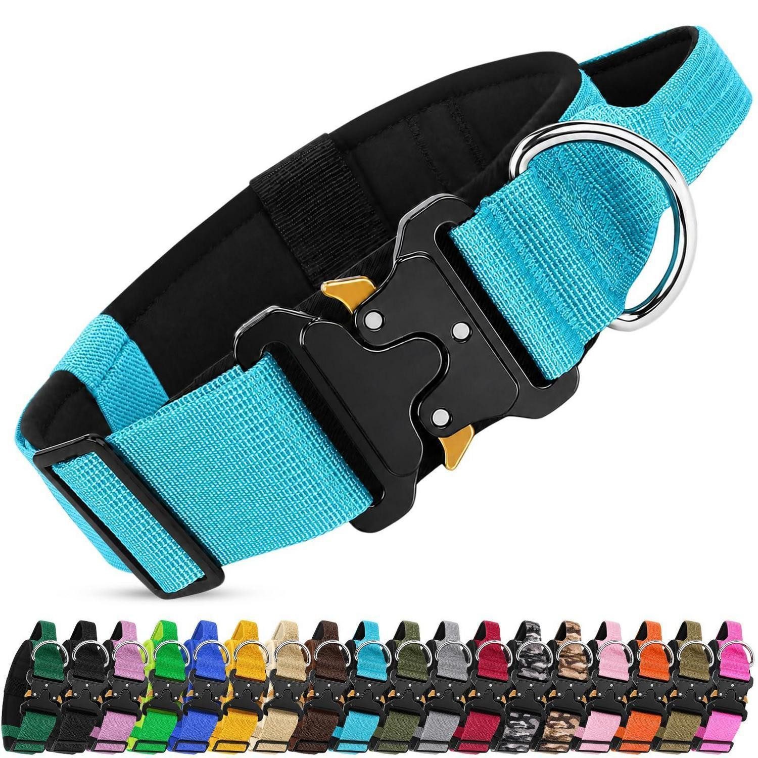 LuxusKollektion Hunde-Halsband Hundehalsband Taktik Blau M, Textil