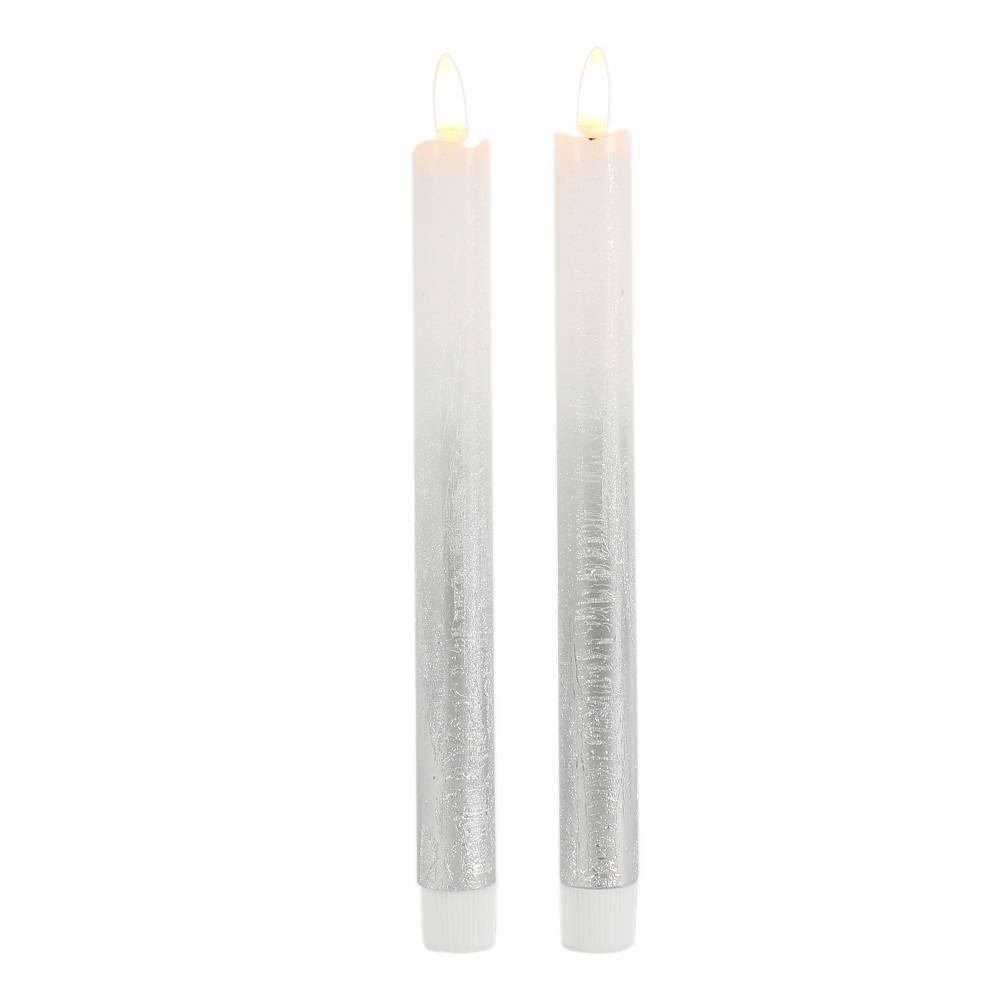 LED-Kerze BD-10145 LED Echtwachskerzen Stabkerzen 2er-Set