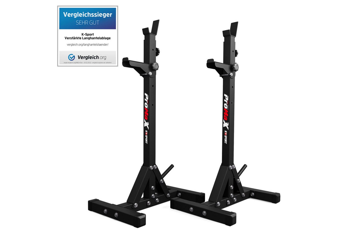 K-SPORT Kraftstation 2 x Langhantelständer, (Squat-Rack für Langhanteltraining, Kniebeugeständer, Langhantelablage bis 250kg), Made in EU!