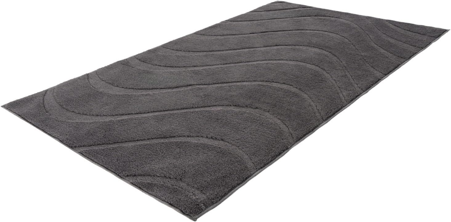 Carpet City Badematte BAT400, Badteppich uni, Höhe 11 mm, rutschhemmend beschichtet, fußbodenheizungsgeeignet, Polyester, rechteckig, Teppich Badezimmer, Badvorleger, Anti-Rutsch, Waschbar, Duschmatte