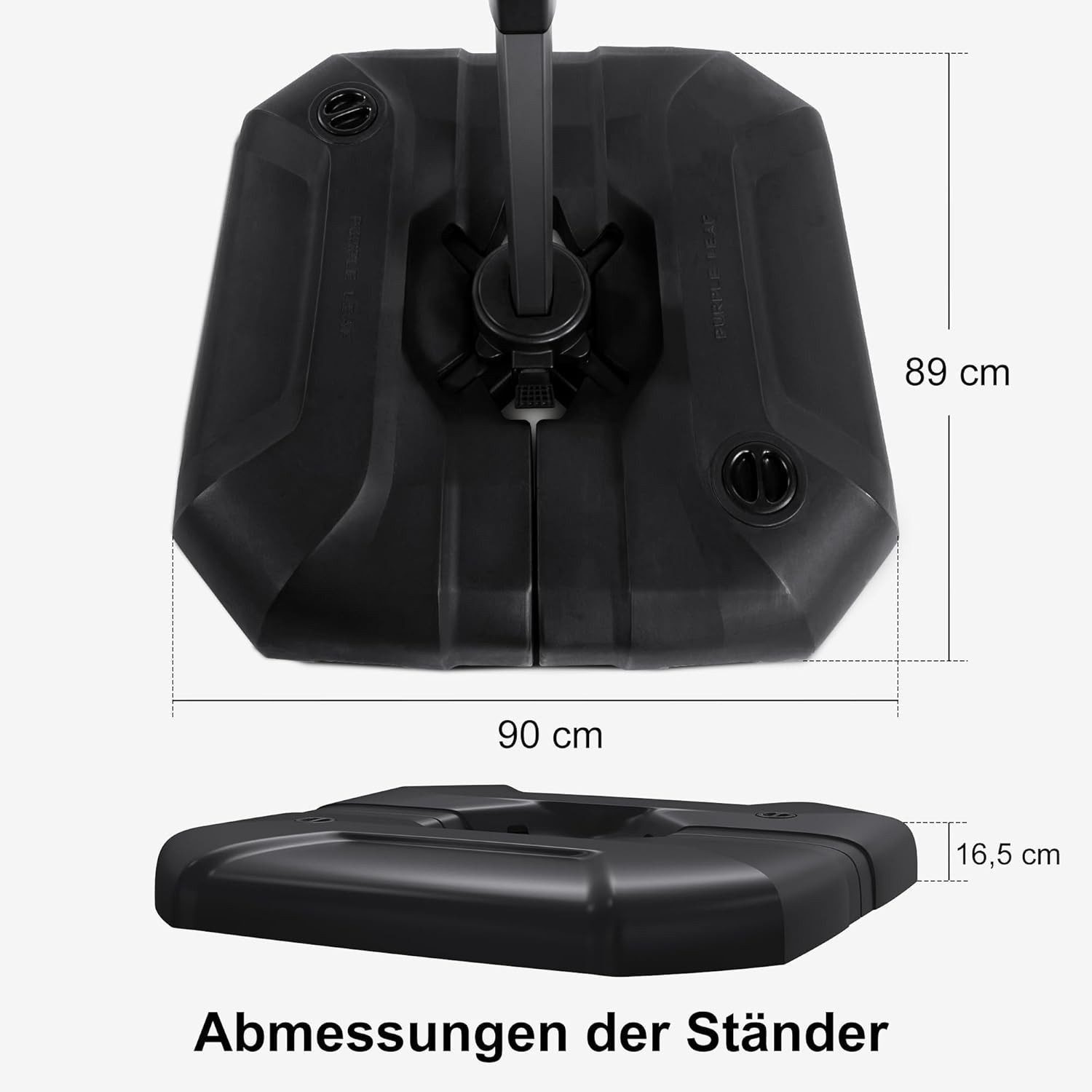 PURPLE LEAF Sonnenschirm Quadratischer Alu Außenbereich Ampelschirm mit Schirmständer, LxB: 300,00x300,00 cm, 360°Rotation, Sonnenschutz UV50+, für Garten, Terr – Bild 4 von 5