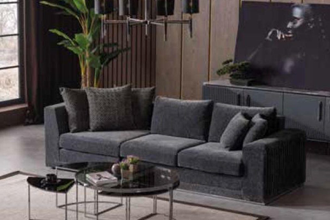 JVmoebel Sofa Große schwarze luxus Couch Wohnzimmermöbel Stilvolles Design, Made in Europe