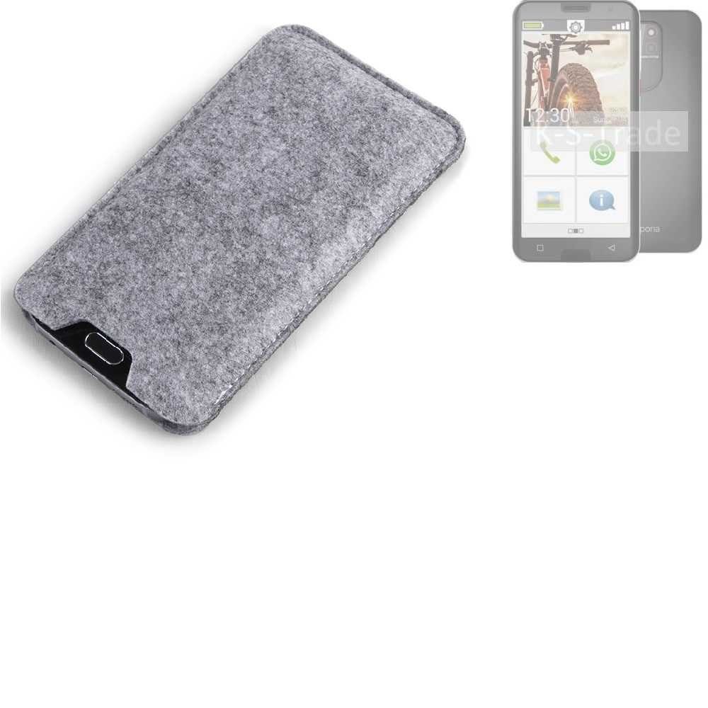 K-S-Trade Handyhülle für Emporia smart.5, Filz Handyhülle Schutzhülle Filztasche Filz Tasche Case Sleeve