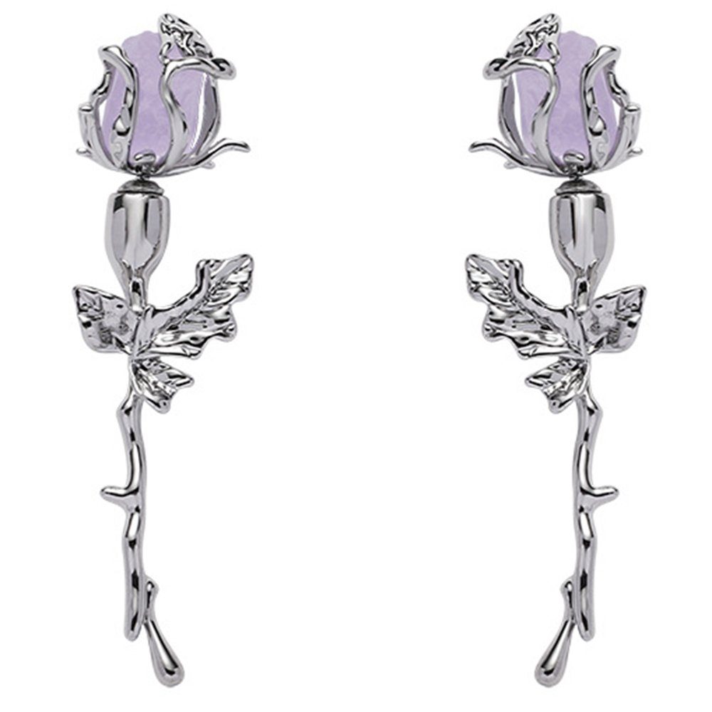 Vintage-Ohrringe Haiaveng Rose Ohrringe lila Paar für Ohrhänger Frauen, Ohrringe,