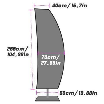 NASUM Sonnenschirm-Schutzhülle (1-St), 420D Schirmhaube Plane Abdeckung 265 x 70cm