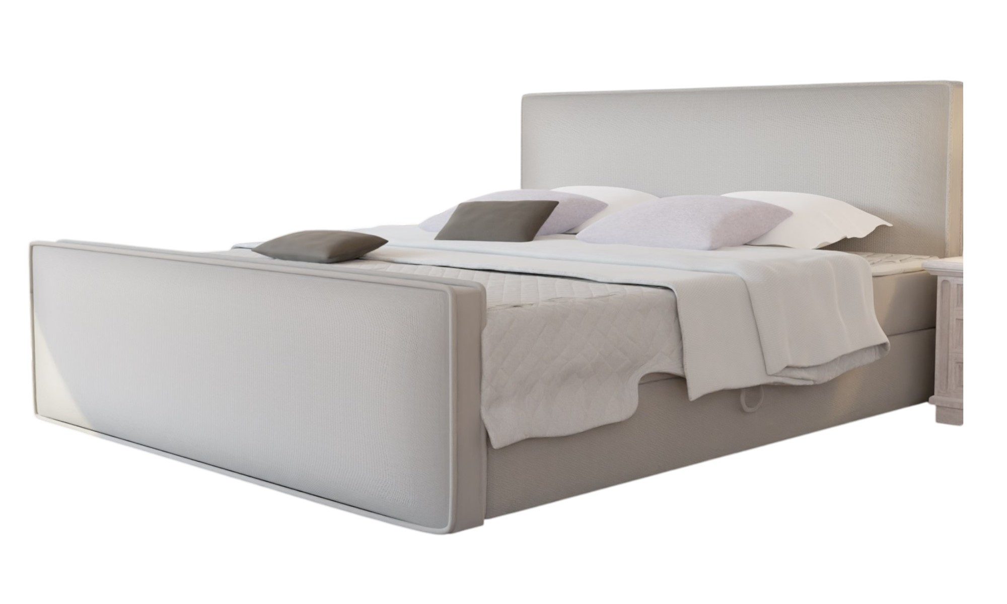Fun Möbel Boxbett Schlafzimmerbett CELES in Stoff Brooklyn oder Monolith (inkl. Bettkästen, inkl. Kaltschaumtopper), Beidseitig aufklappbare Bettkästen