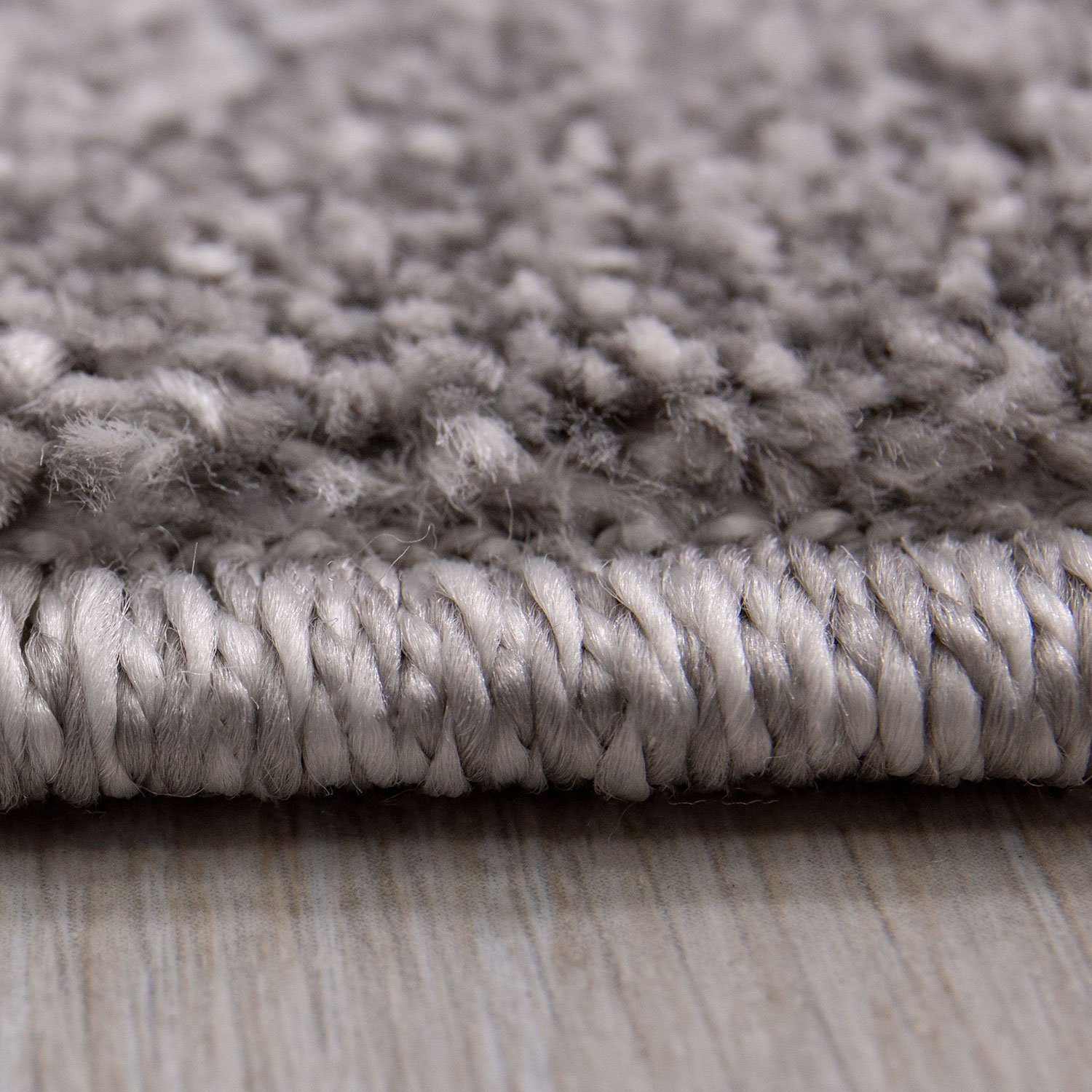 Vimoda Fellteppich Wohnzimmer Teppich hochflor Weich,&, Flauschig, Rechteckig, Höhe: 20 mm, Teppich einfarbig Seidiger, Glanz, in Grau & Anthrazit