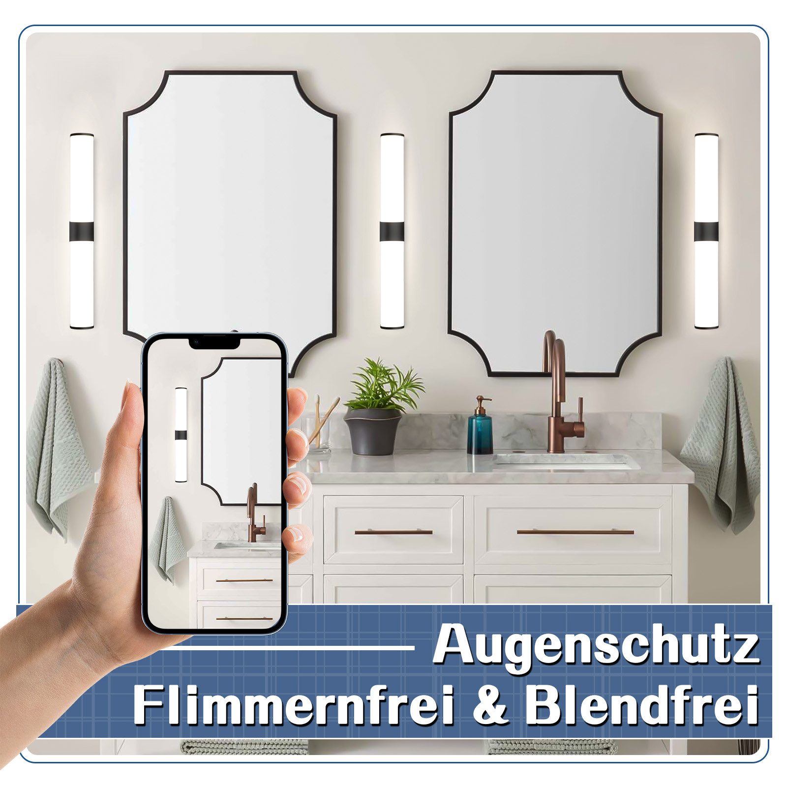 Lampada specchio bagno led nero ip44 luce trucco specchiera_voghion.com