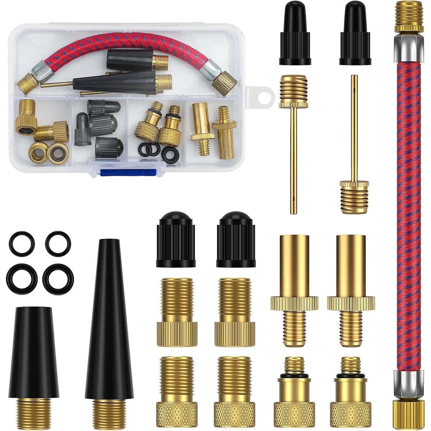 LuxusKollektion Schlauchadapter Fahrradventil Adapter Set Französisches Ventil Adapter Bike Auto