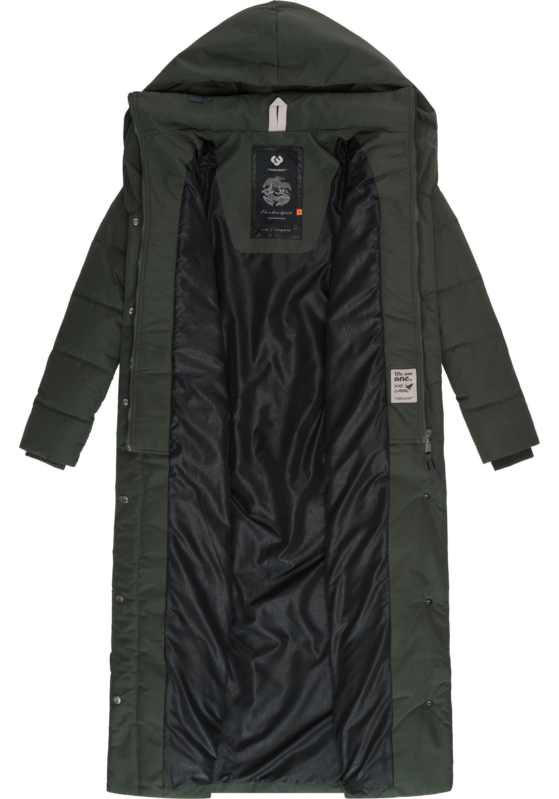 Ragwear Steppmantel Natalka Extralong Gesteppter Damen Mantel mit Kapuze – Bild 5 von 5