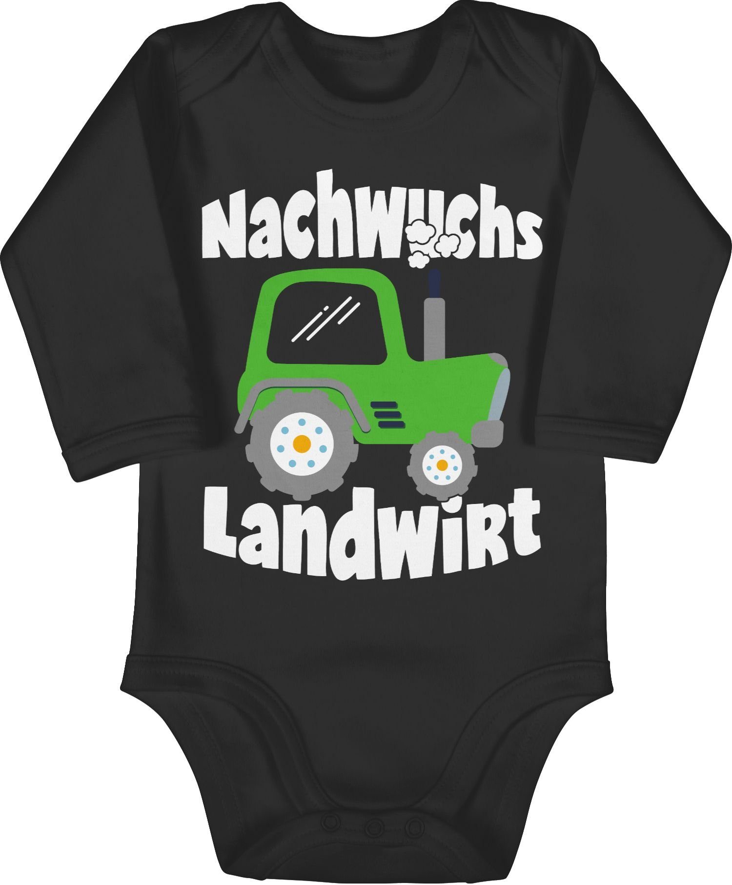 Shirtracer Shirtbody Nachwuchs Landwirt weiß Sprüche Baby 2 Schwarz