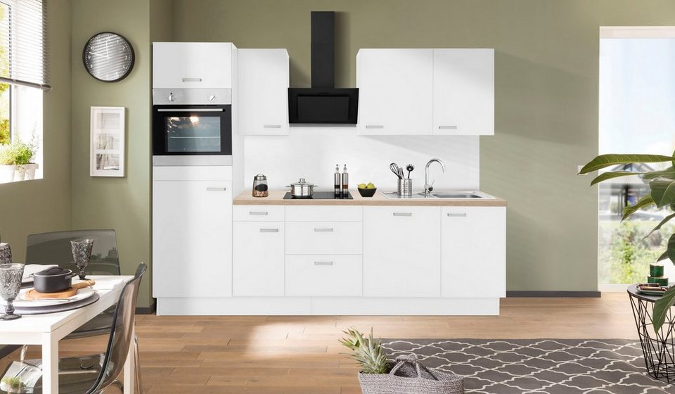 OPTIFIT Küchenzeile Parma, mit E-Geräten, Breite 270 cm, Schubkästen aus  Metall