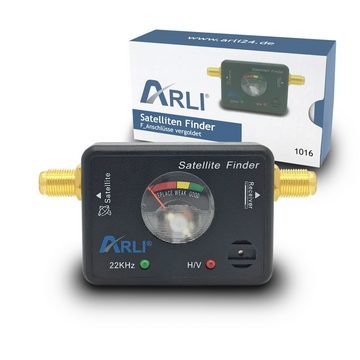 ARLI Satfinder Satfinder + 1m Anschlusskabel schwarz vergoldet (Satfinder und Kabel, 1-St., Set), hohe Qualität