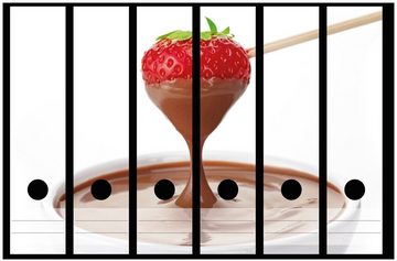 Wallario Etiketten Schoko-fondue mit Erdbeer am Stiel, Ordnerrücken-Sticker in verschiedenen Ausführungen