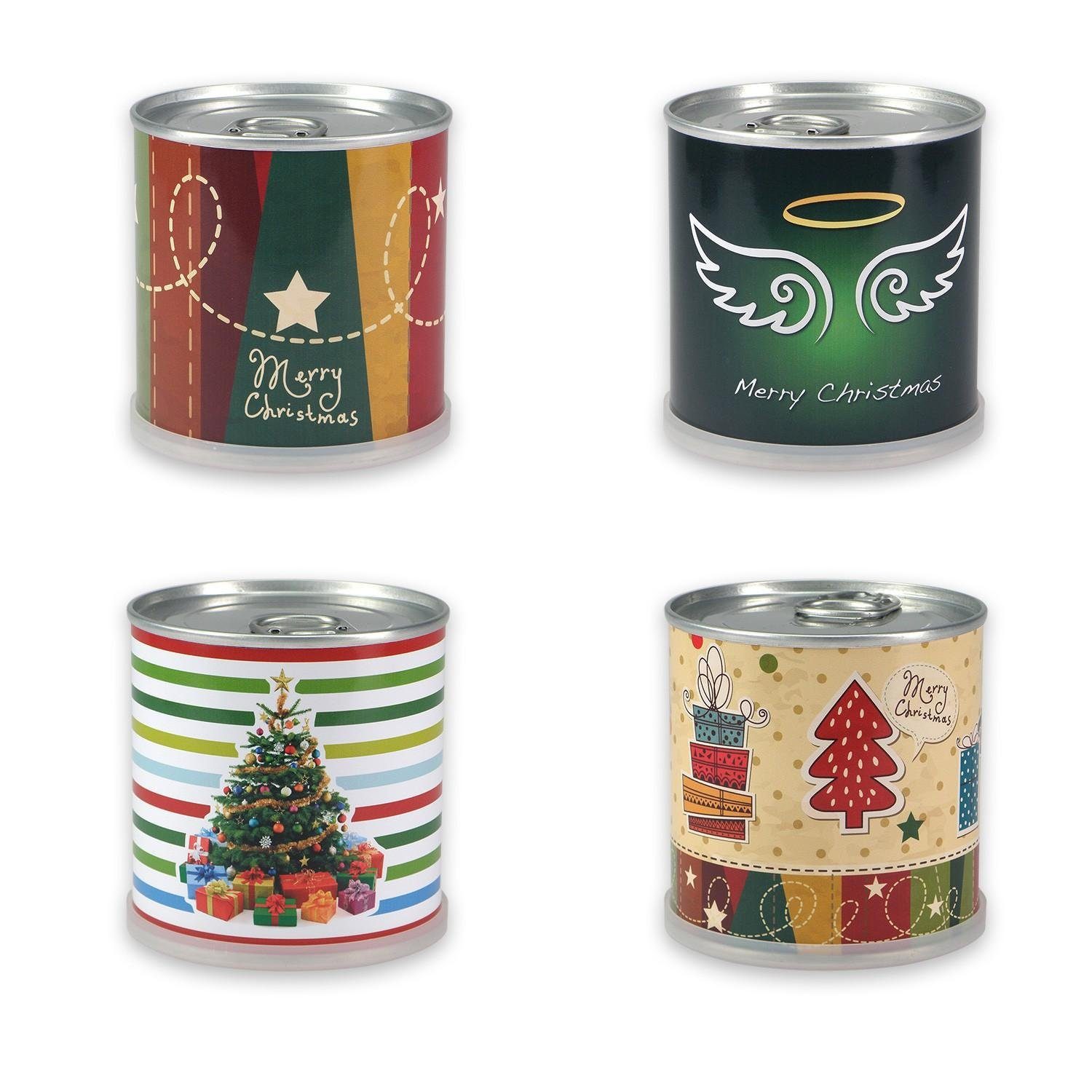 Anzuchttopf 4er Set Weihnachtsbaum Fichten gemischt in niedlicher Anzuchtdose