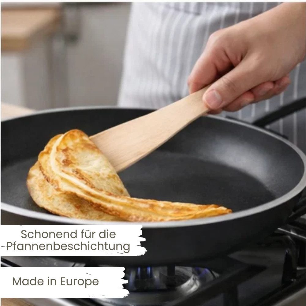 mikken Crepes Verteiler Crêpes Zubehör Set Teigverteiler & Wender aus Buchenholz, 2-teiliges Crêpes Back-Set, Made in Europe – Bild 4 von 5