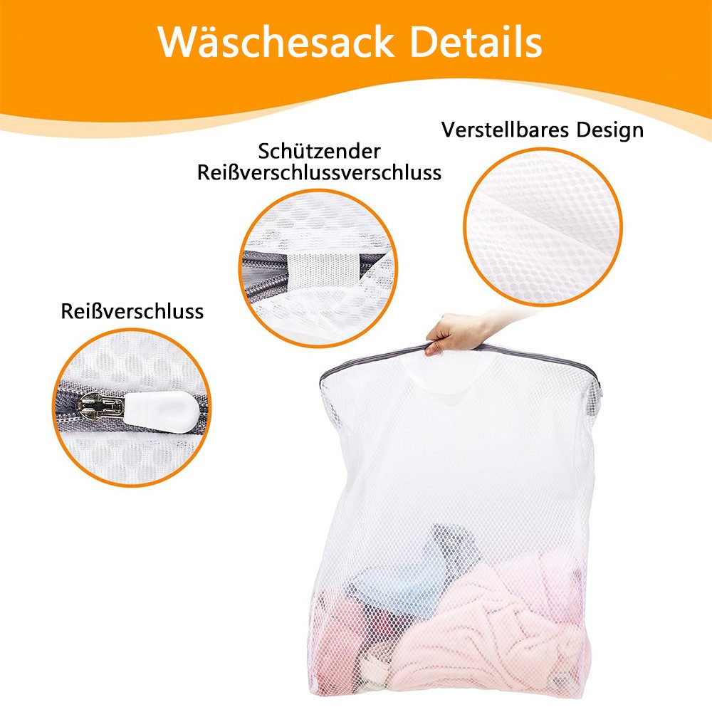 TUWENA Wäschenetz 4 Stück Wäschenetz für Waschmaschine, Wäschesack mit Reißverschluss,(4-St), Wiederverwendbare Wäschesäcke für Unterwäsche, Blusen, Pullover,Schals