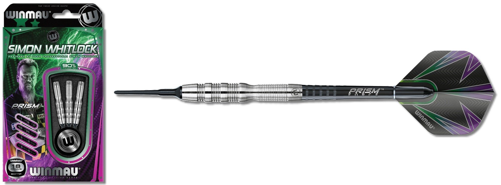 Dartpfeil Softdart Winmau Simon Whitlock Silver 2097-18g/20g