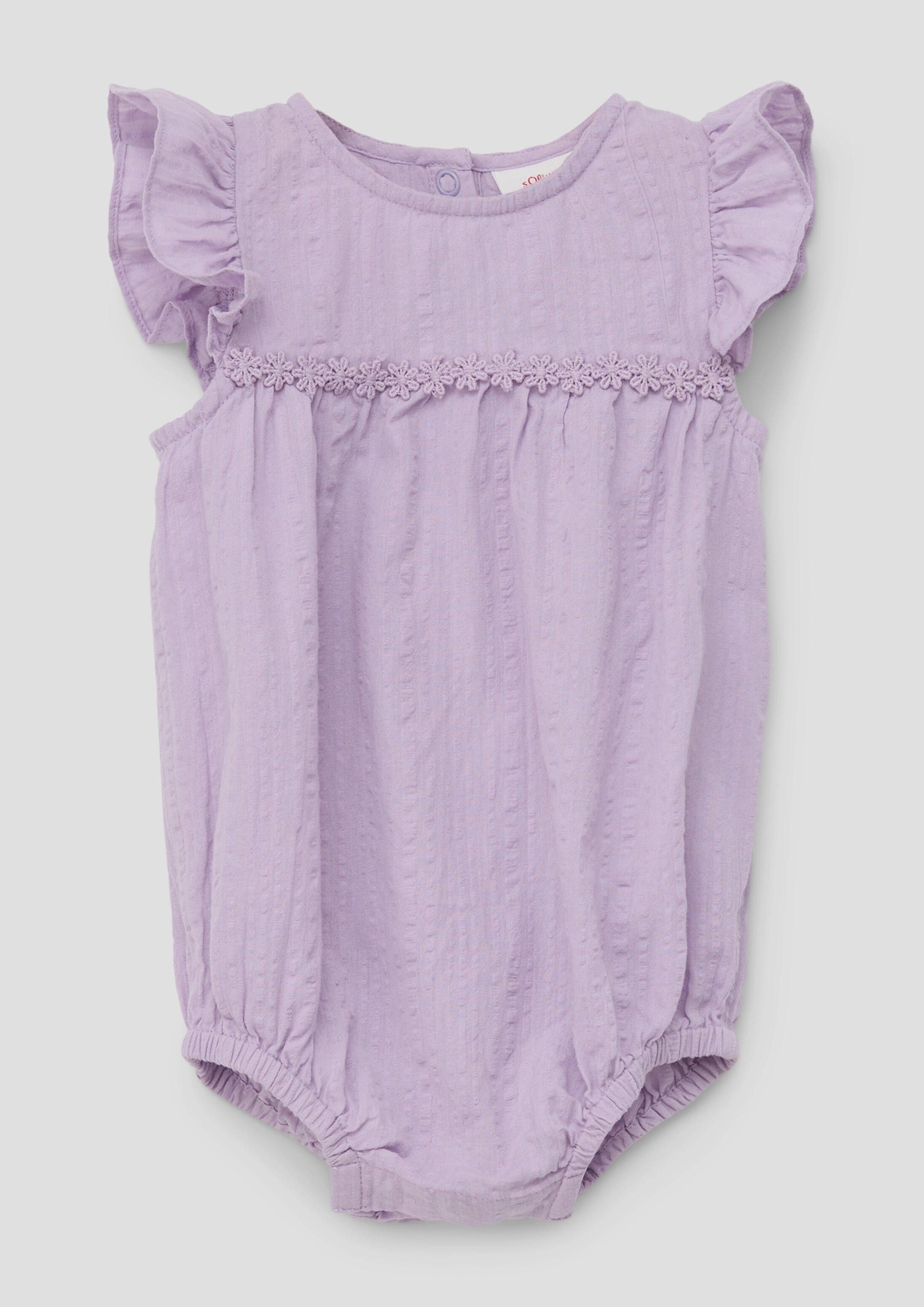 s.Oliver Jumpsuit Overall Onesie mit kurzen Volantärmeln