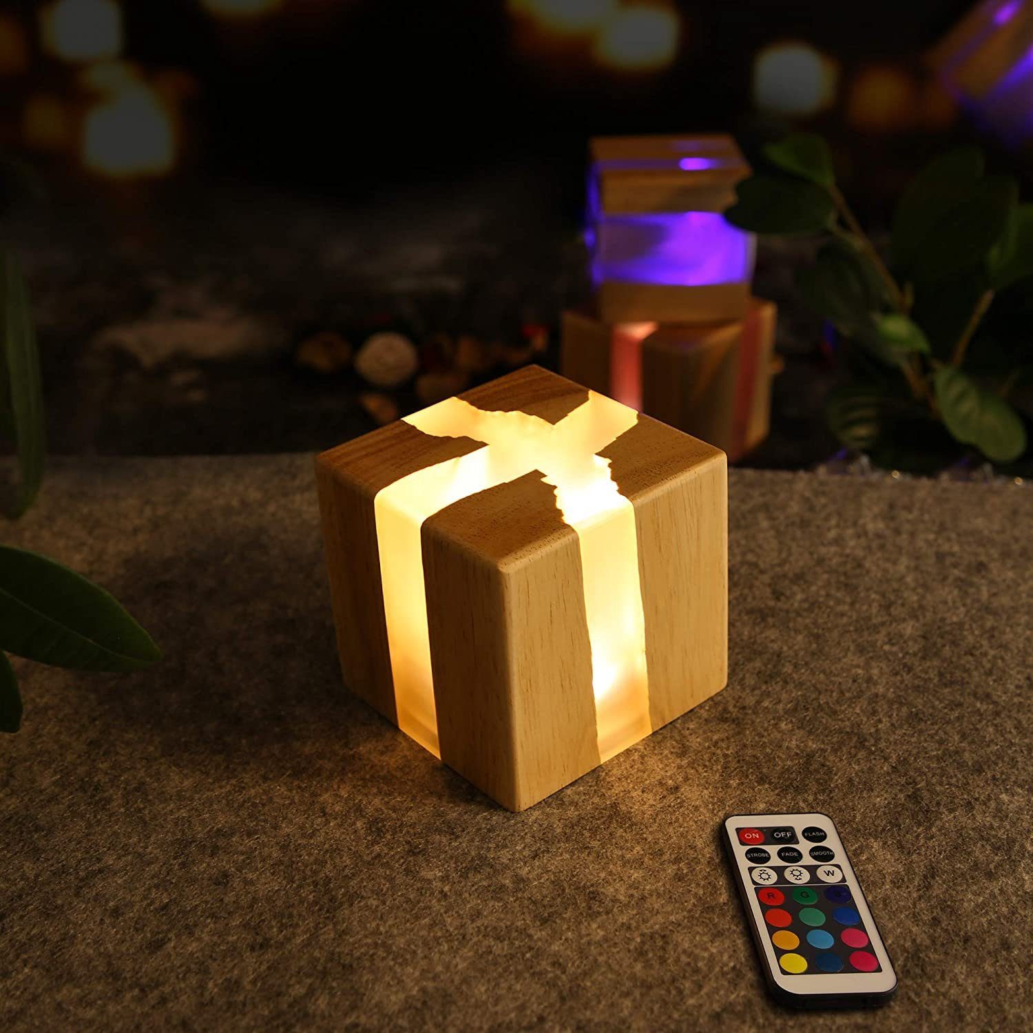 ZMH LED Nachtlicht 3 integriert Stimmungslicht LED Tischleuchte, Kinder Nachtlampe RGB fest