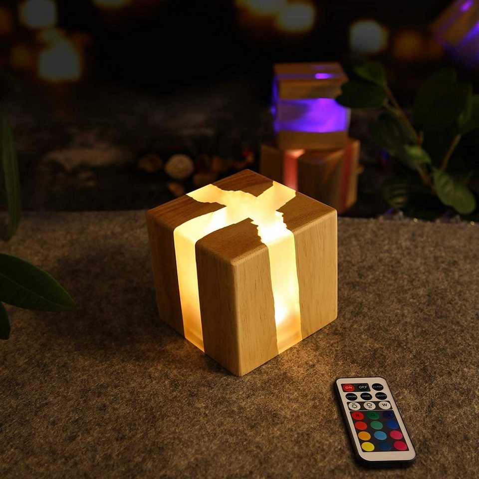 QXXZ Neue Musik Tischleuchte Dimmbar RGB Farbwechsel Tischlampe Kreative LED Nachtlicht Schlafzimmer Nachttischlampe Umgebungslicht Dekor Schreibtischlampe 